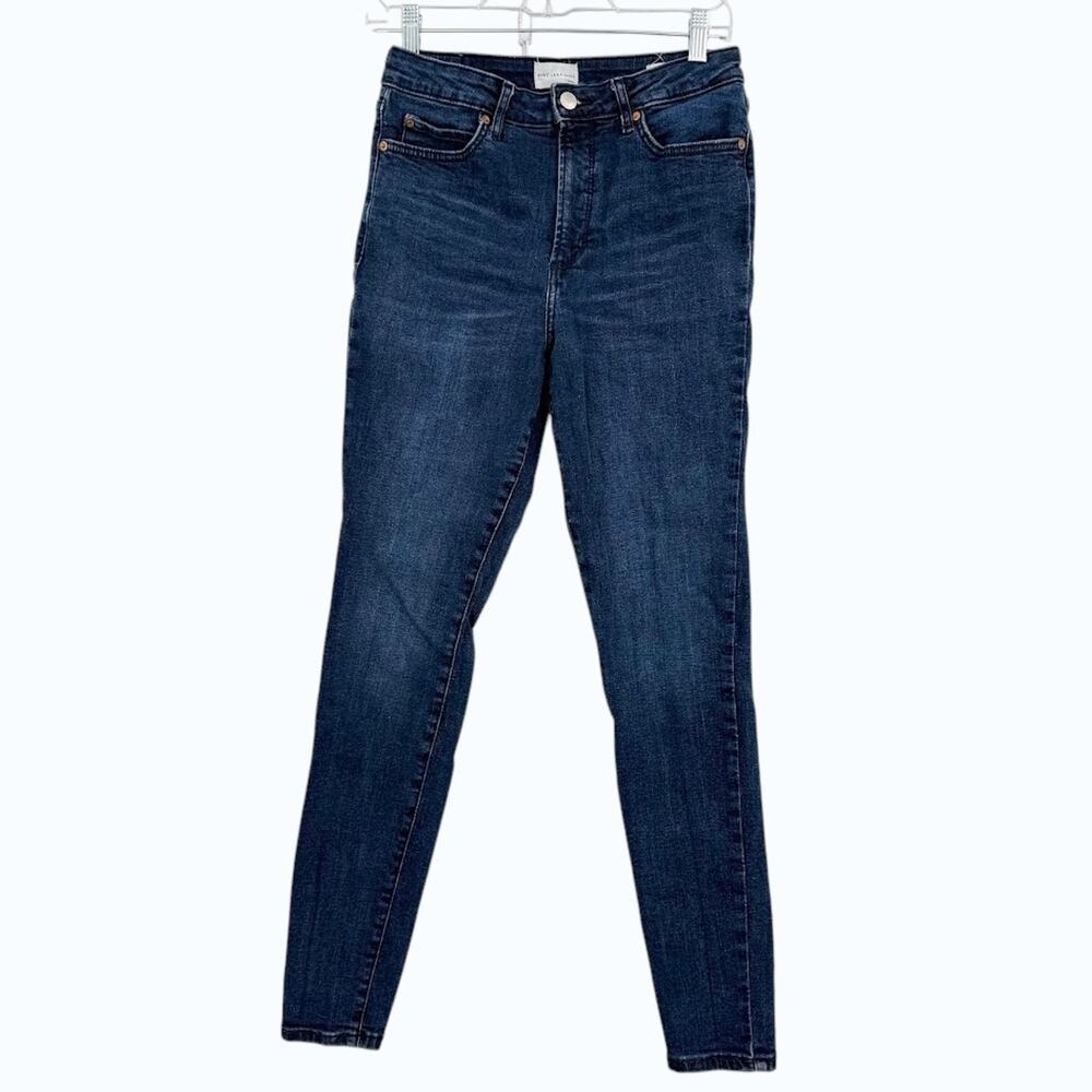 Avec Les Filles Jeans Womens 27 Skinny Fit Blue Denim Mid Rise Stretch